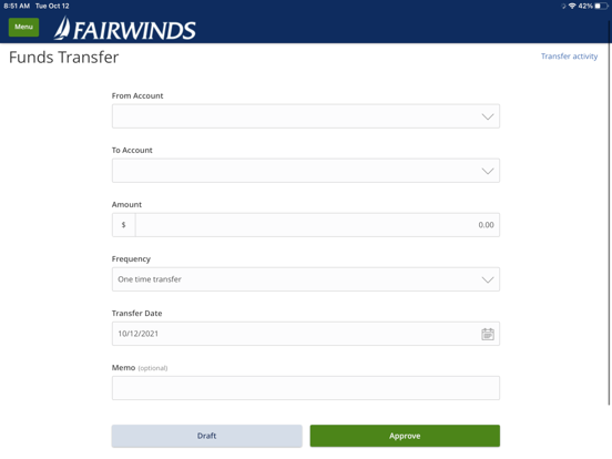 Fairwinds Business Suite iPad screenshot 3 - Finance app