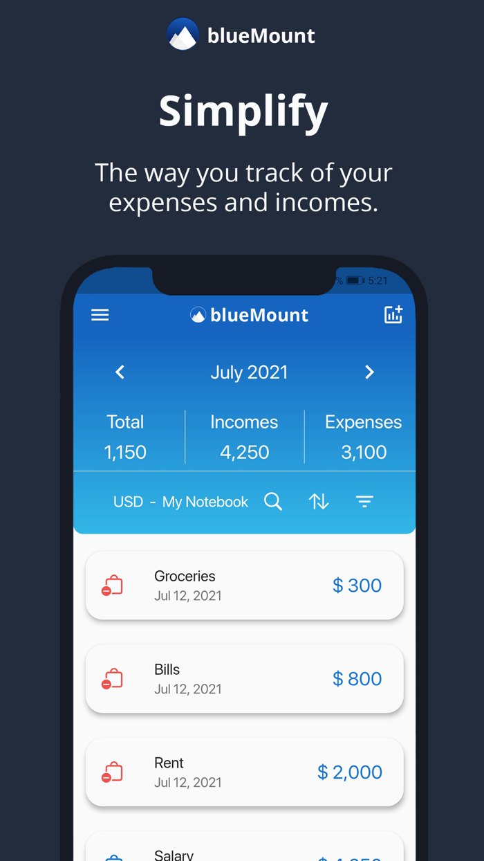 BlueMount - Money manager