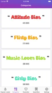 cool ig bios for instagram iphone capturas de pantalla 2