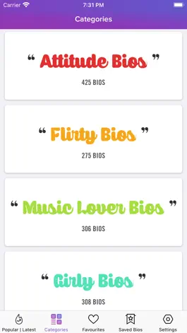 Game screenshot Cool IG Bios for Instagram apk