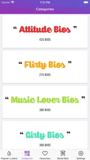 Screenshot von Cool IG Bios For Instagram auf dem iPhone 2