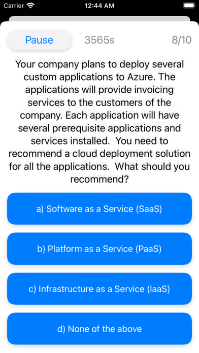 AZ-900 Practice Exam Screenshot