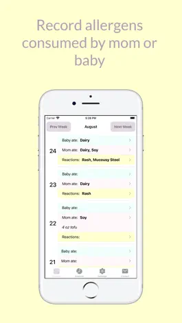 Game screenshot Baby Allergy Log mod apk
