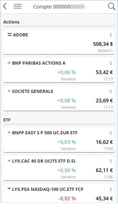 L'Appli Bourse Portzamparc Screenshot