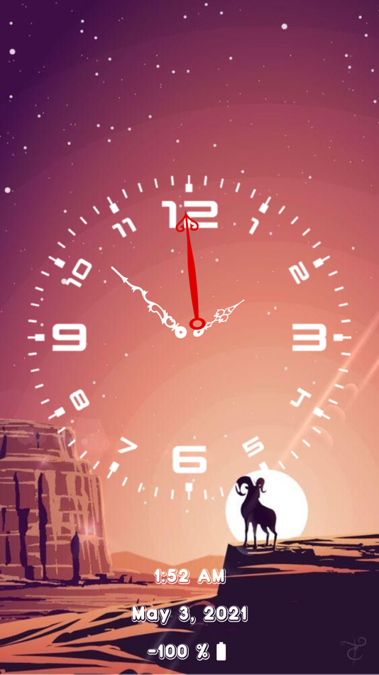 #3. Analog Clock-OLEDX Large Clock (iOS) Av: Muhammad Yasin Javed