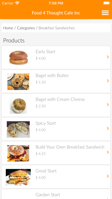 Food 4 Thought Cafe Screenshot