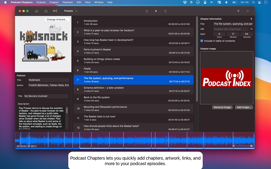 #1. Podcast Chapters (macOS) 由: Fredrik Björeman