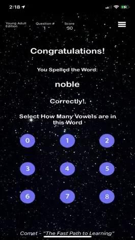 Game screenshot Young Adult - Comet Spelling hack
