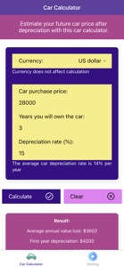 Car Calculator: Depreciation screenshot #1 for iPhone