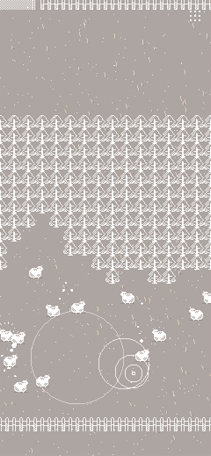 Shepherd lead sheep to goal