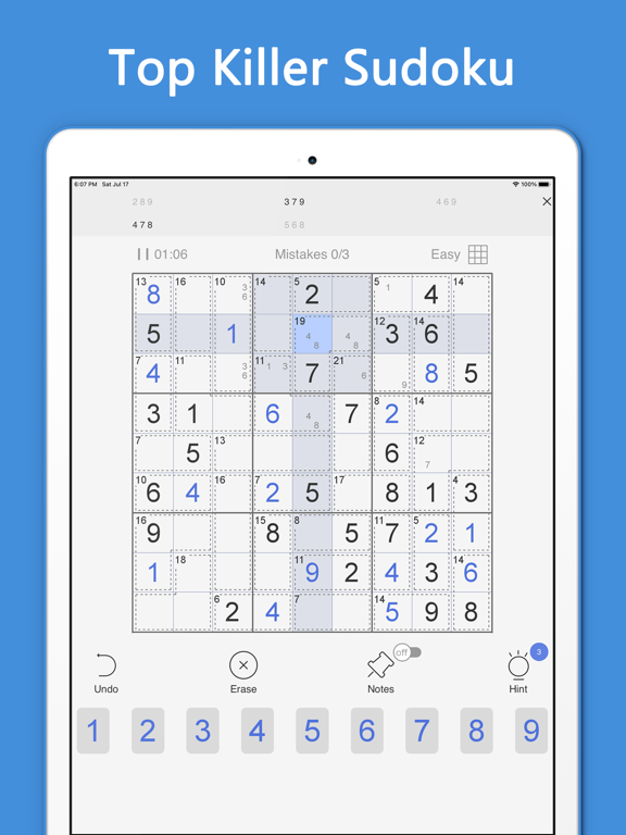 Killer Sudoku - number game