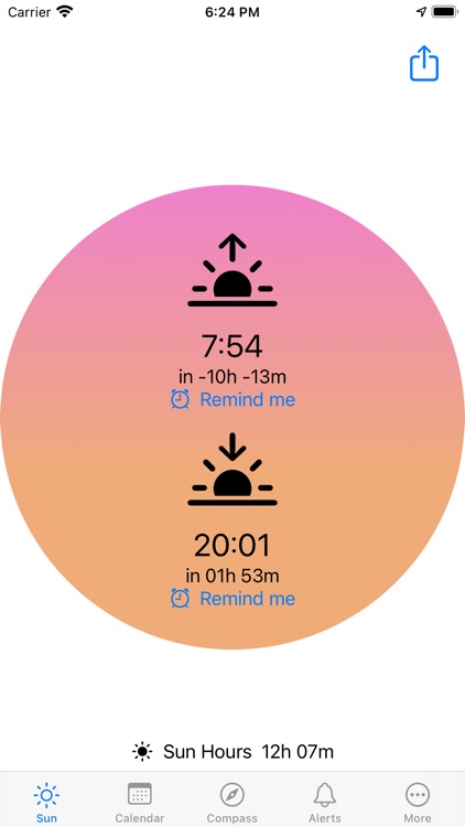 Sunrise and Sunset time