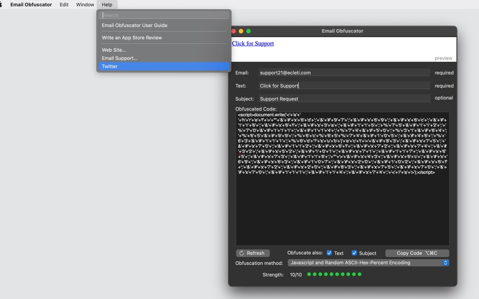 #7. Email Obfuscator (macOS) 게시자: Roberto Panetta