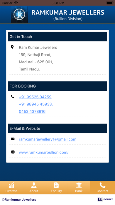 Ramkumar Bullion Screenshot