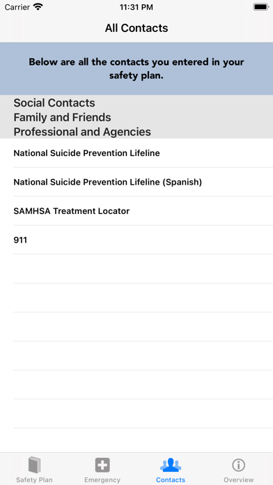 Screenshot #2 pour Stanley-Brown Safety Plan