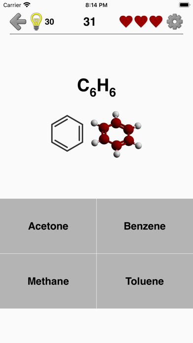 Chemical Substances: Chem-Quiz Screenshot