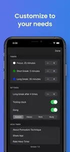 Hexa Timer: Simple focus timer screenshot #4 for iPhone