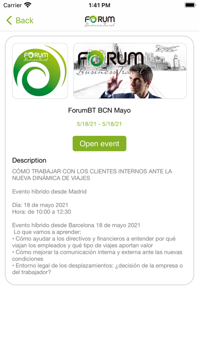 Forum Business Travel Screenshot
