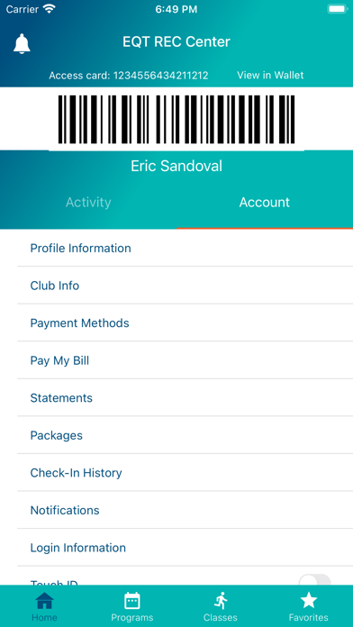 EQT REC Center Screenshot