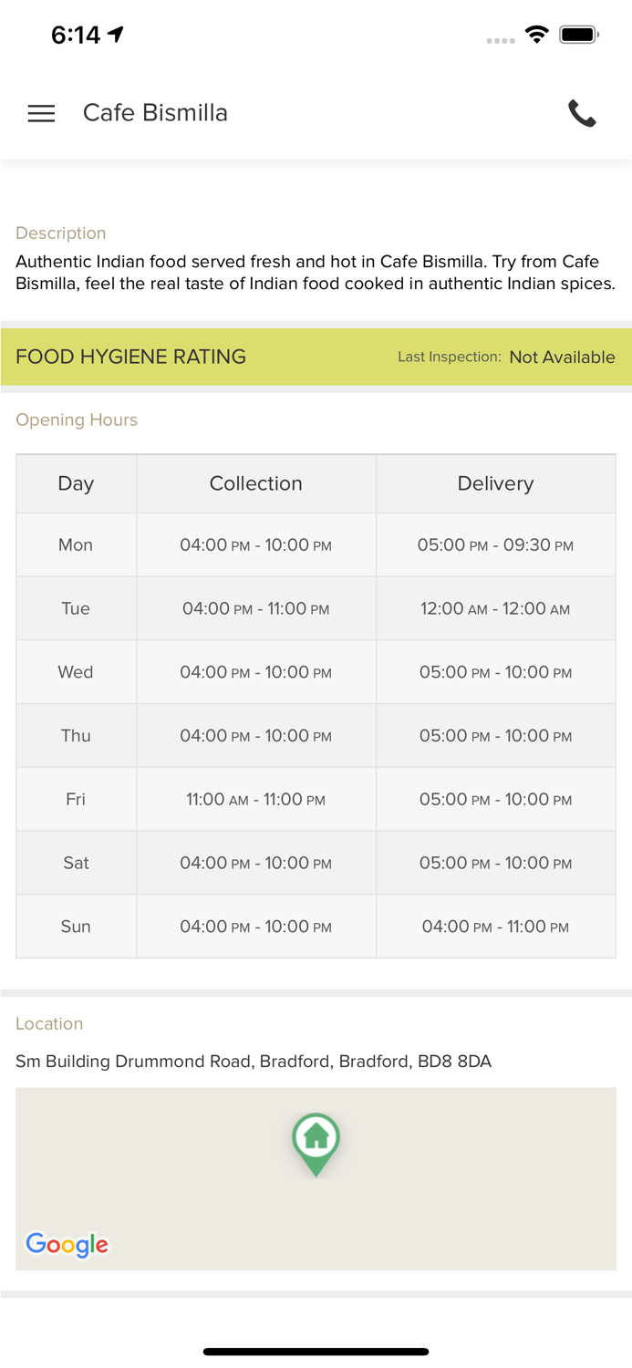 Cafe Bismilla Bradford.