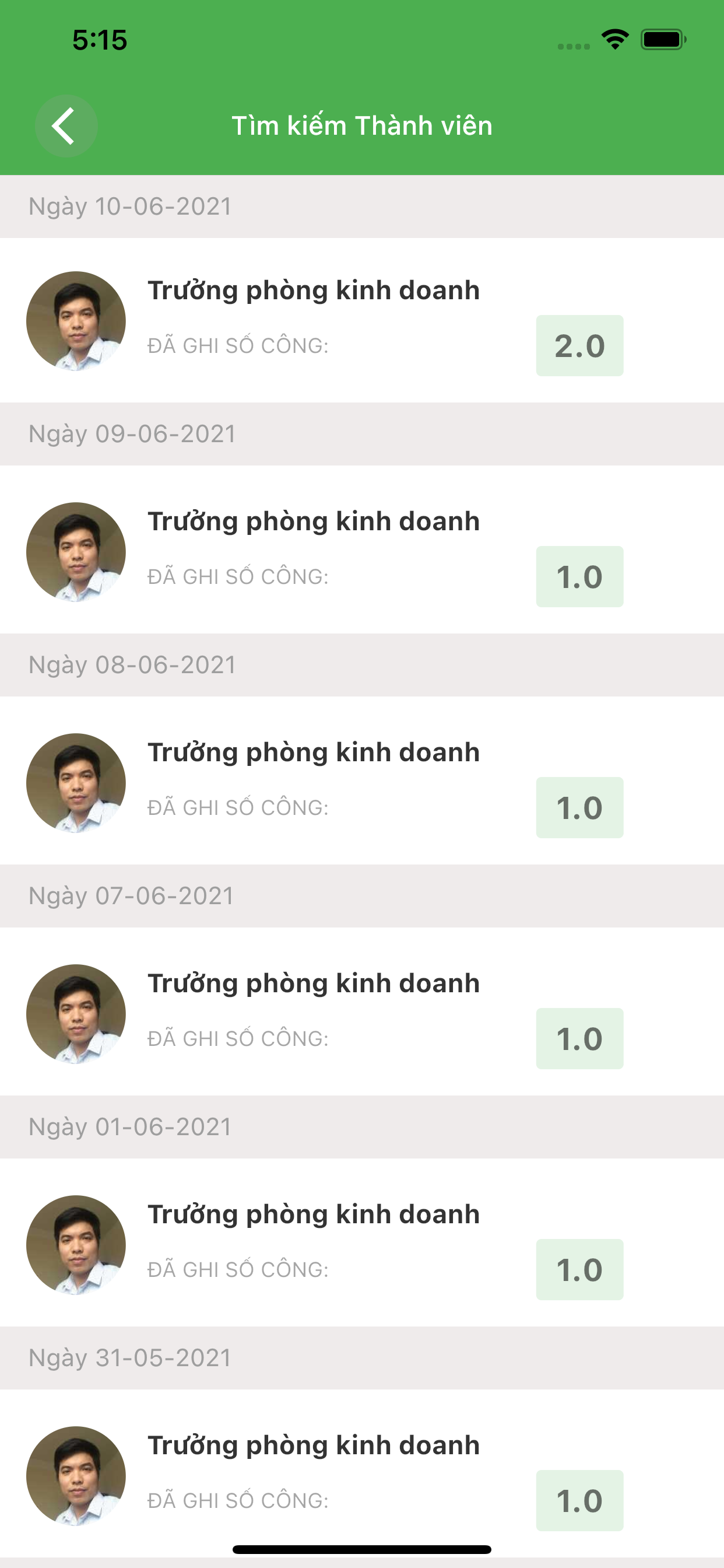 Sổ Chấm Công