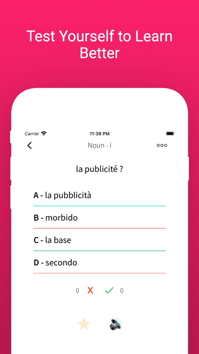 Practice Italian French Words Screenshot