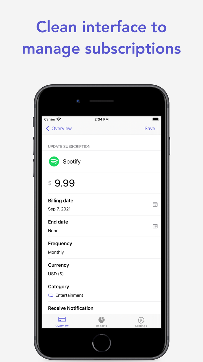 Recur Subscription manager