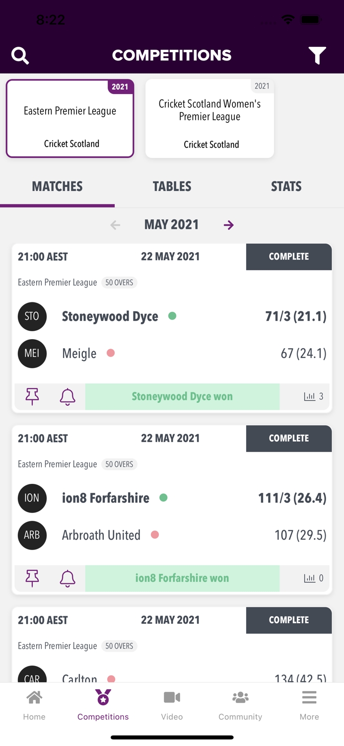 Cricket Scotland Live