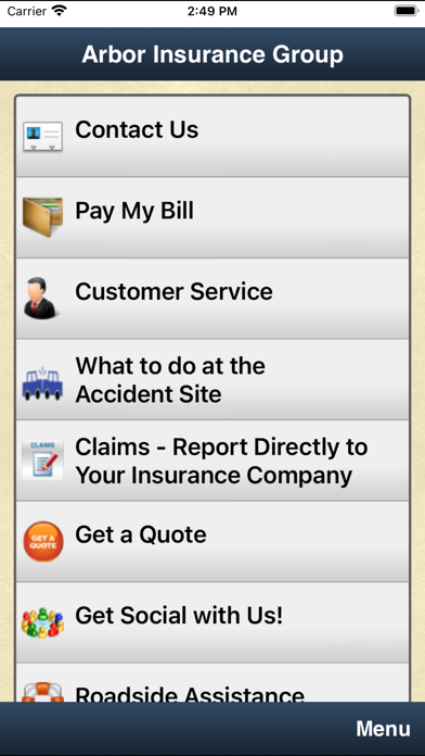 Arbor Insurance Screenshot