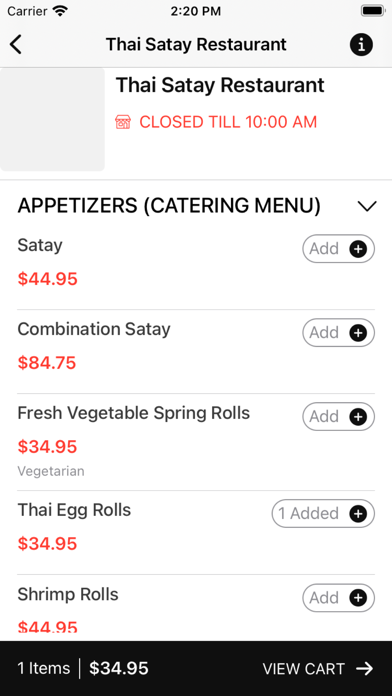 Thai Satay Restaurant Screenshot