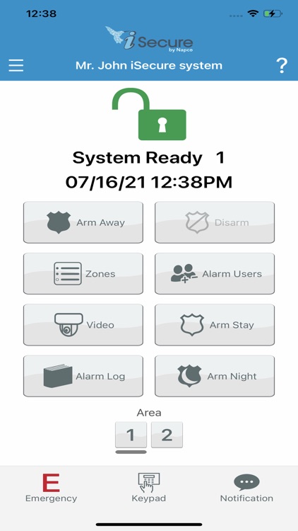 iSecure Alarm Security App