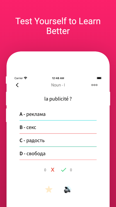 Practice Russian French Words Screenshot