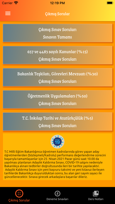 Adaylık Kaldırma Sınavı 2021 Screenshot