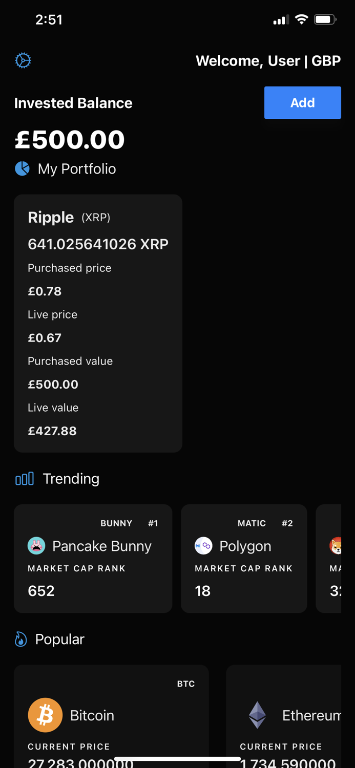 Cryptonite Live Price Tracker