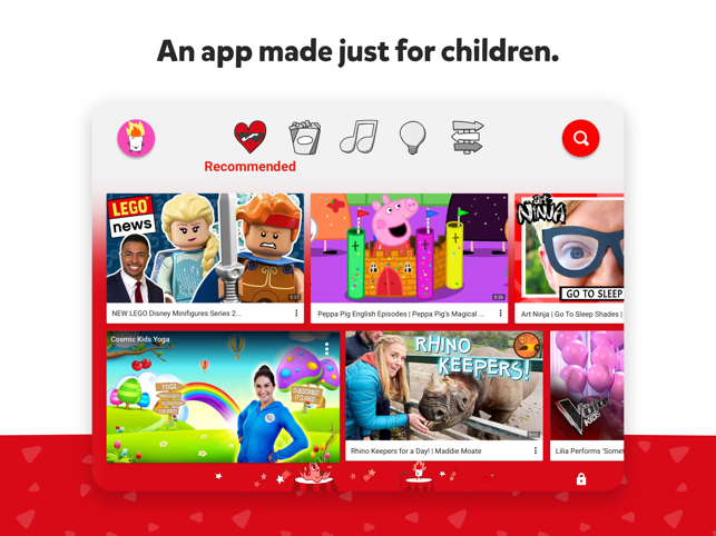 ภาพหน้าจอของ YouTube Kids