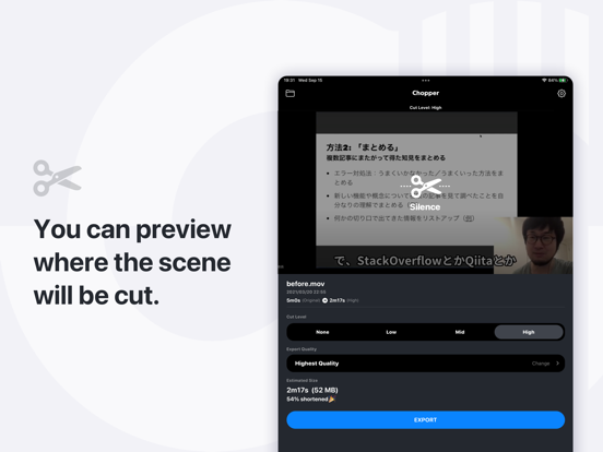 Screenshot #5 pour Chopper: Video/Audio Shortener