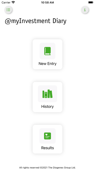 myInvestment Diary Screenshot