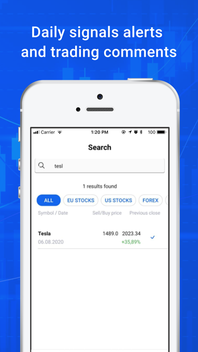 Stock market signals app Screenshot