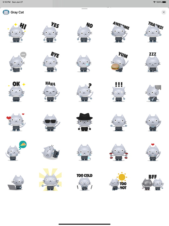 Screenshot #4 pour Gray Cat - Animated Stickers