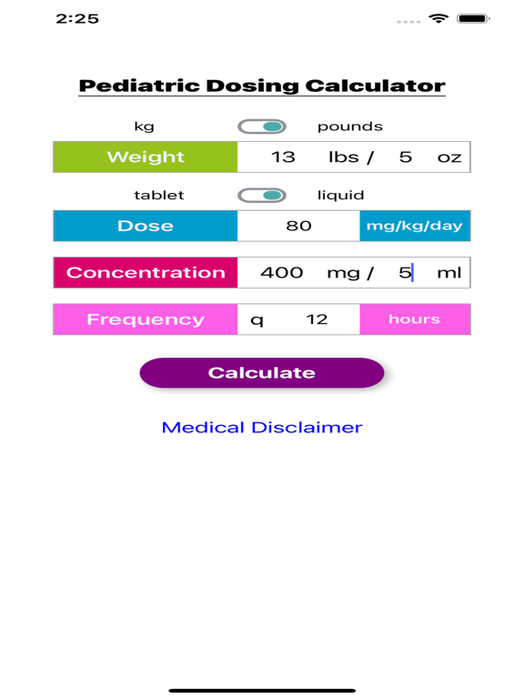 Screenshot #5 pour Peds Dose Calc