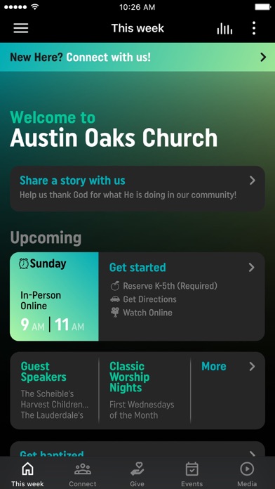 Austin Oaks Church Screenshot