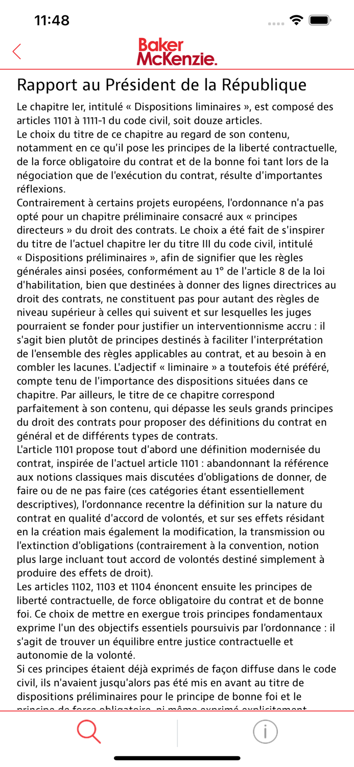 BakerMcKenzie Réforme Contrats