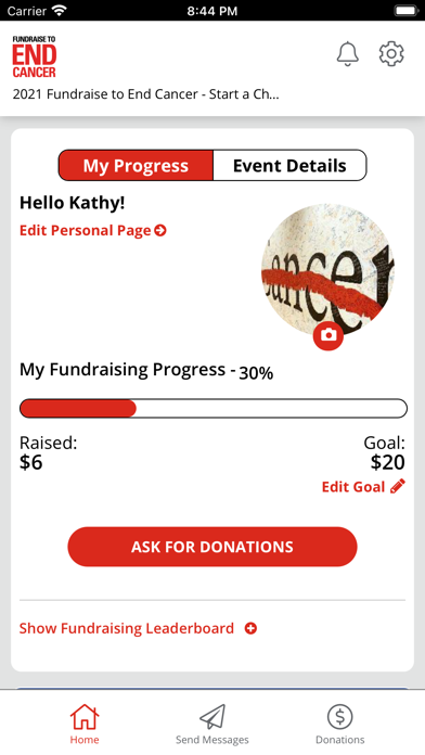 Fundraise to End Cancer Screenshot