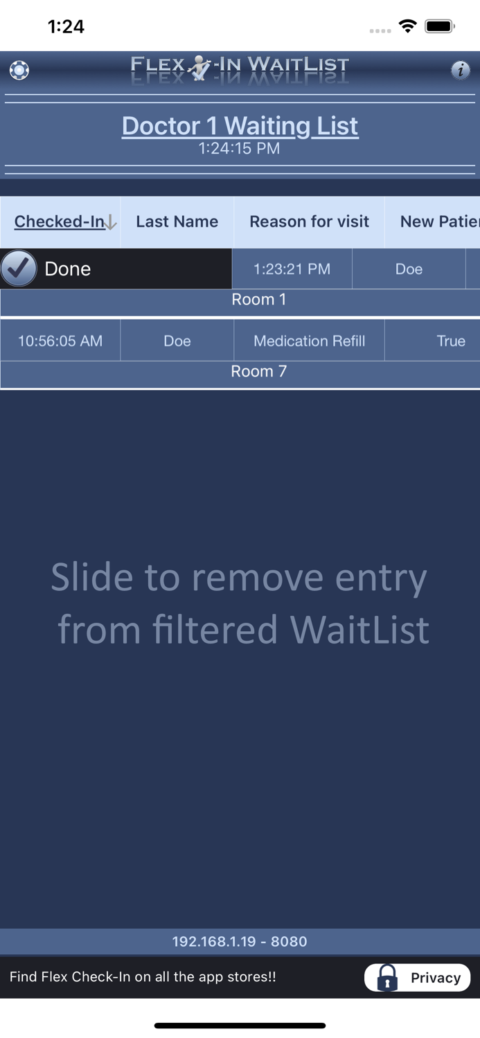 Flex Check-In WaitList