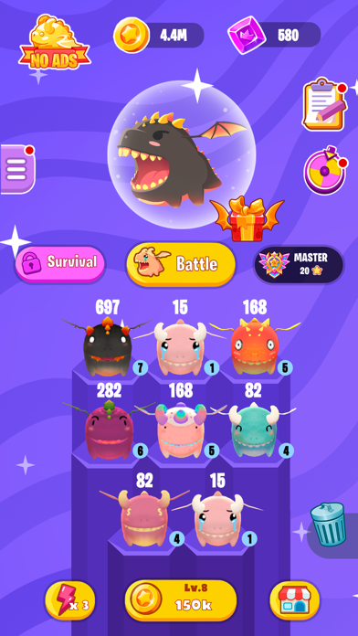 Dragon Wars io: Click & Merge Screenshot