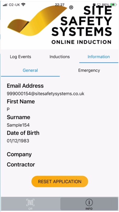 Site Register Screenshot
