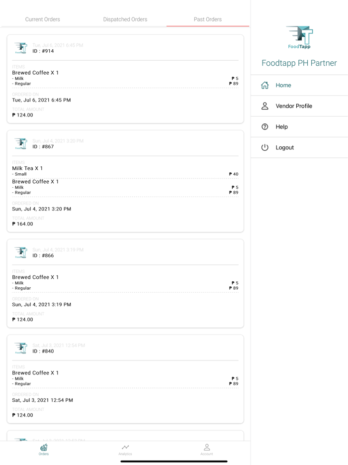 FoodTapp PH Partner App