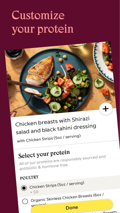 Sunbasket Meal Delivery Screenshot