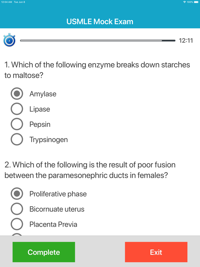 USMLE 1 Practice Questions