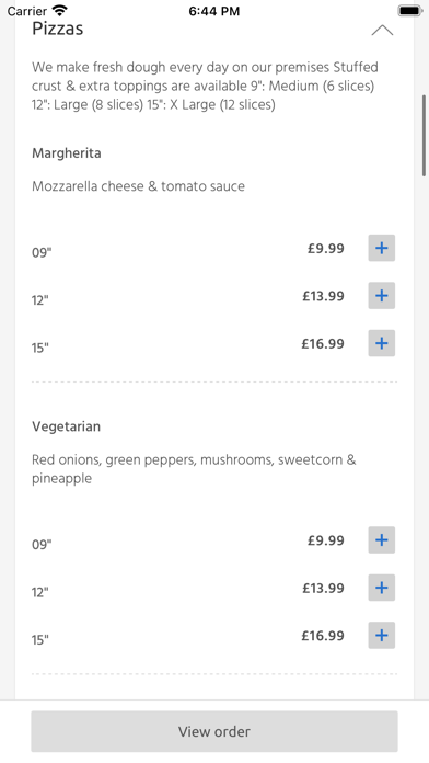 K'z Kebabs, Chicken & Pizzas, Screenshot